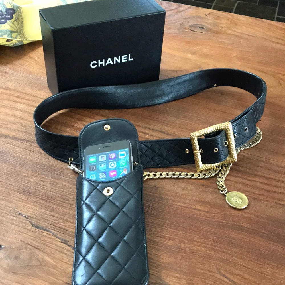 Chanel Belt with phone case and chain vintage